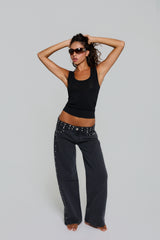 BLACK JEANS SHINY STAR