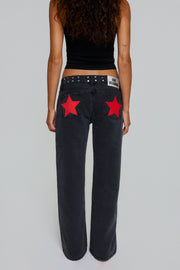 BLACK JEANS RED STAR