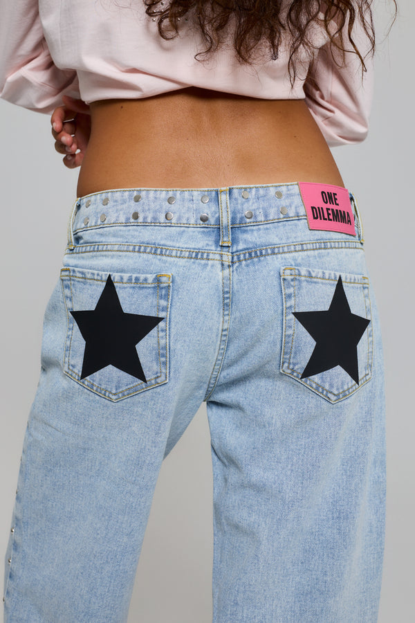 BLUE JEANS BLACK STAR