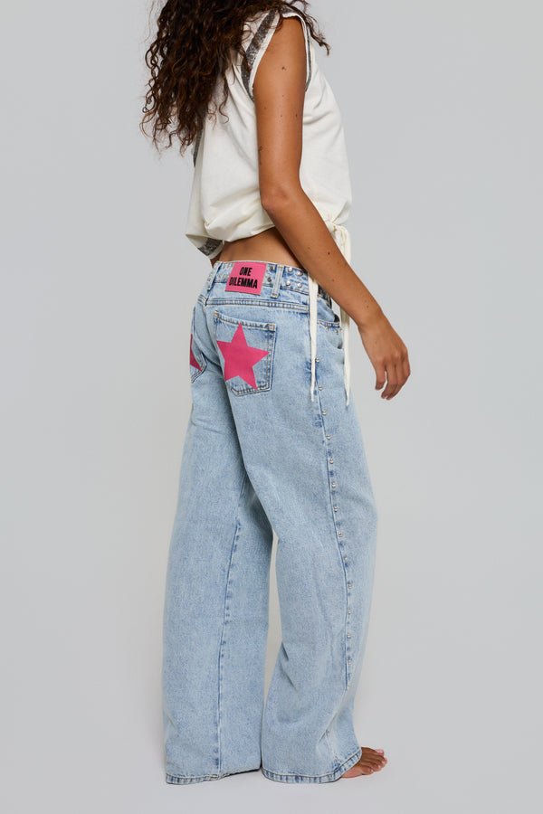 BLUE JEANS PINK STAR
