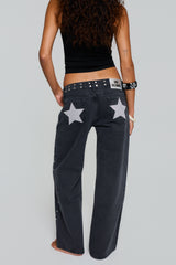 BLACK JEANS SHINY STAR