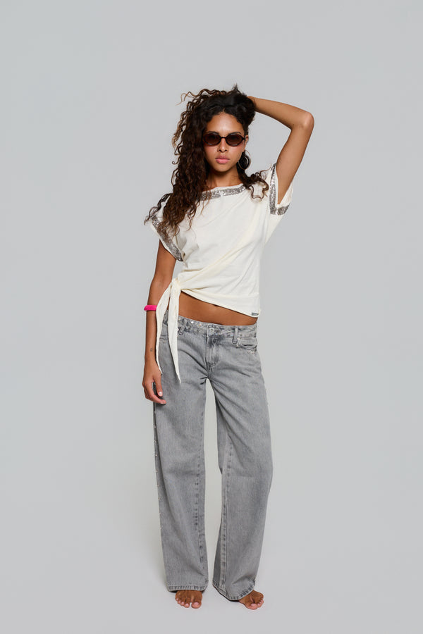 GREY JEANS PINK STAR