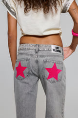 GREY JEANS PINK STAR
