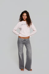 SHINY OD FLARED GREY JEANS