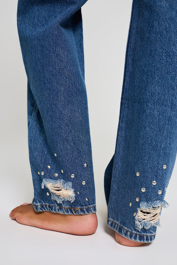 RIPPED STRAIGHT JEANS