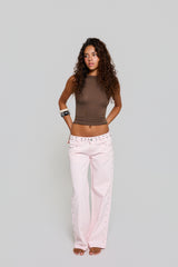 PINK JEANS GREY SHINY STAR
