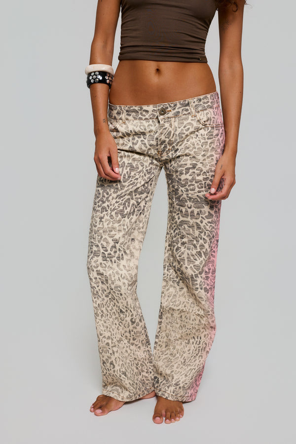 LEOPARD PINK FLASH JEANS