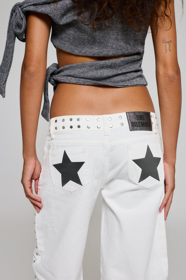 WHITE BALLOON JEANS