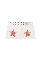 Mini-skirt pink print stars
