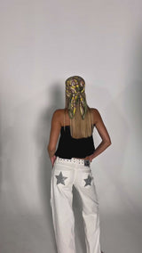 WHITE JEANS SHINY STAR